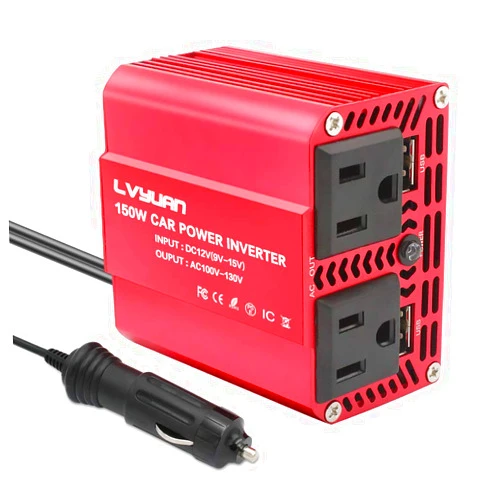 LVYUAN 150W Power Inverter DC 12V to 110V AC Car Inverter Converter with 3.1A Dual USB Car Adapter