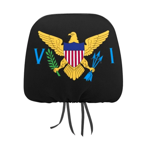MHXYZHW Virgin Islands Flag Car Headrest Covers Auto Seat Head Rest Protector Case Universal Fit Accessories Decoration 11 X 10 Inch