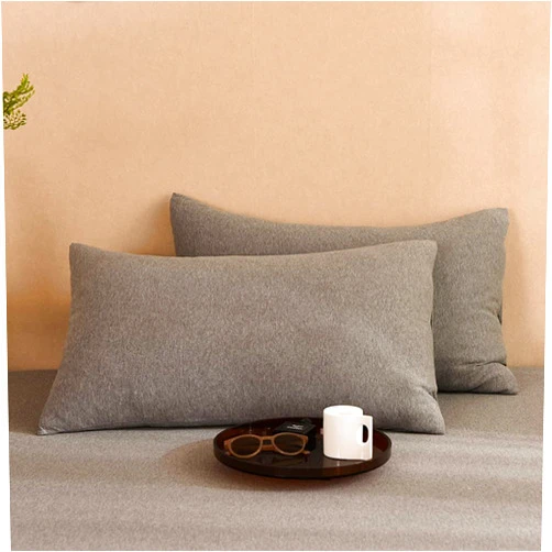 Mengersi 100% Jersey Knit Cotton Pillowcase,2 Pack Microfiber Pillow Cases, Super Soft Pillowcases with Envelope Closure Pillow Covers (Queen (20