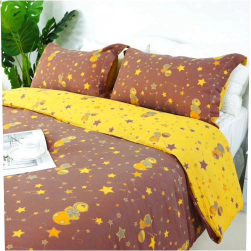 Softta Vintage Space Constellation Star Pattern Kids Bedding Set Queen Size 3Pcs Duvet Cover Set Map Universe Galaxy Double-Layer Yarn Washed Cotton Bedding Collection