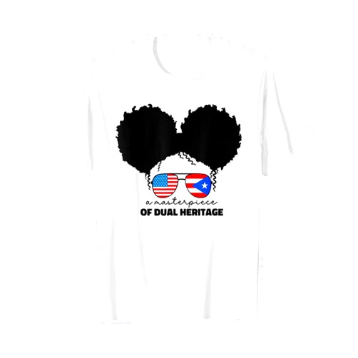 American And Puerto Rican Flag Girl Designs Co. Half American And Puerto Rican Rico Flag Kids Girl Girls T-Shirt