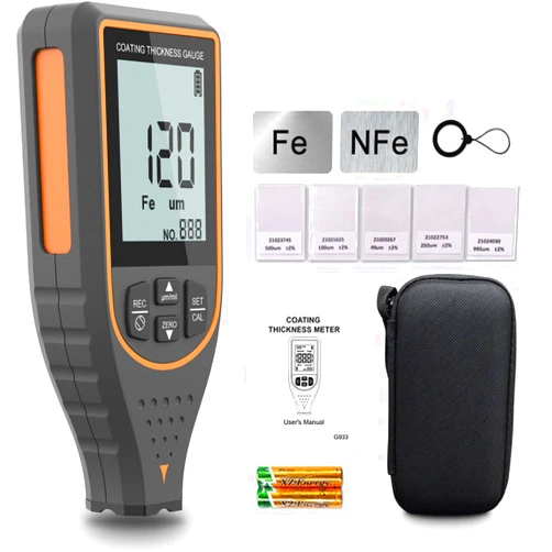 S.Fine Coating Thickness Gauge for Car, Digital Paint Thickness Gauge for Car’s Coating Depth Tester with Resolution 0.1µm, Automatic Material Recognition Fe and NFe