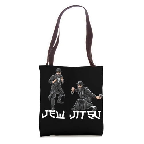I know Jiu Jitsu Hasidic Jewish Bar Mitzvah Gift Jewish Costume Hanukkah Clothing Rabbi Horah Dance Jew Jitsu Tote Bag