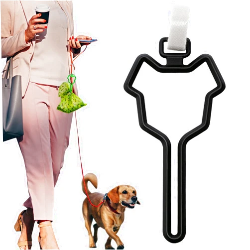 Dalzom® 2Pcs Dog Poop Bag Holder, Premium Waste Bag Holder Carrier for Leash, Dog Poop Bag Dispenser for Walking Running Bicycle Accessory (Black)