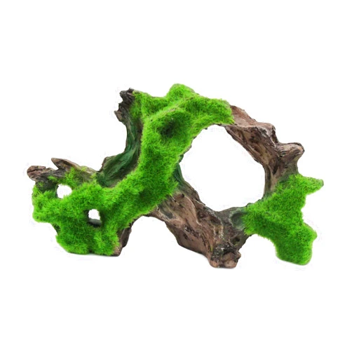 WishLotus Aquarium Decoration Cave, Realistic Resin Tree Root Shape Driftwood Decor Aquarium Durable Fish Tank Wood Decorations with Moss for Aquarium Landscape Ornaments （A）