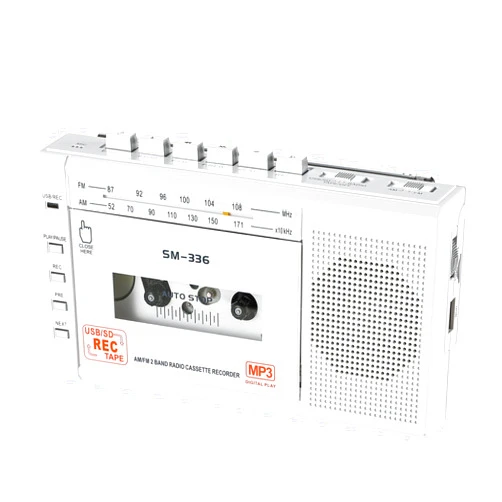 FIOLEES Portable Cassette Tape Player to Digital Converter via USB/SD Card, Record to Cassette/U Disk/SD Card via Mic, Power by AC or AA Battery, Walkman Cassette Recorder with Speaker and Headphone Jack