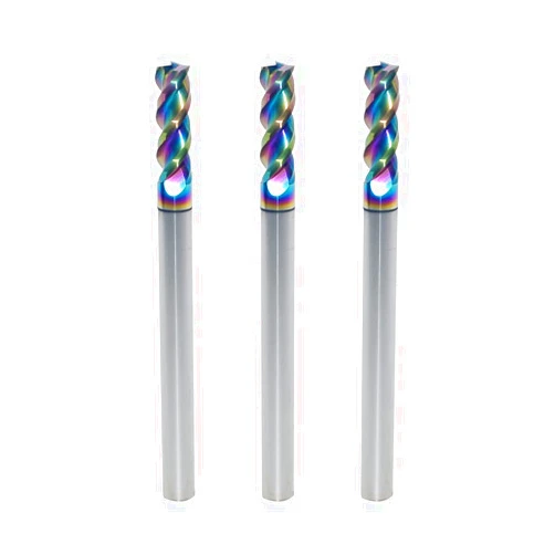 JIANXING 4mm Carbide Square End Mill for Aluminum & Copper Applications, 3-Flute, HRC 55 Deg, 4mm Cutting Diameter, 50mm Length, High Feed U-Type Design, for Roughing and Finishing (3 Pieces)