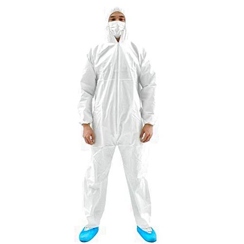 QIAN SOU Disposable Hazmat Suit Protective Painter Coverall with Hood Case of 10 XL XXL