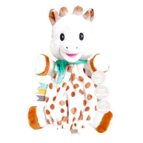 Sophie la girafe Sweetie Puppet Comforter | Ultra Soft & Fun | Comfort or Entertain Baby with Sophie Puppet | Awaken All 5 Senses