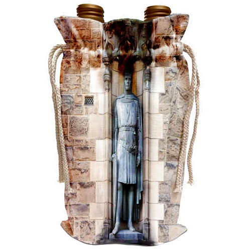 3dRose Danita Delimont - Castles - Scotland, Edinburgh, Edinburgh Castle knight statue - EU36 MWR0063 - Micah Wright - Wine Bag (wbg_82821_1)