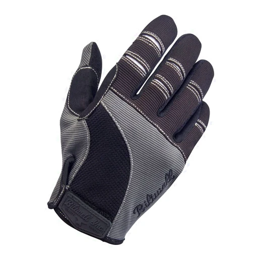 Biltwell Moto Gloves | Motorcycle Gloves | Abrasion Resistance | Breathable Fabric | Open Cuff | Grey Black