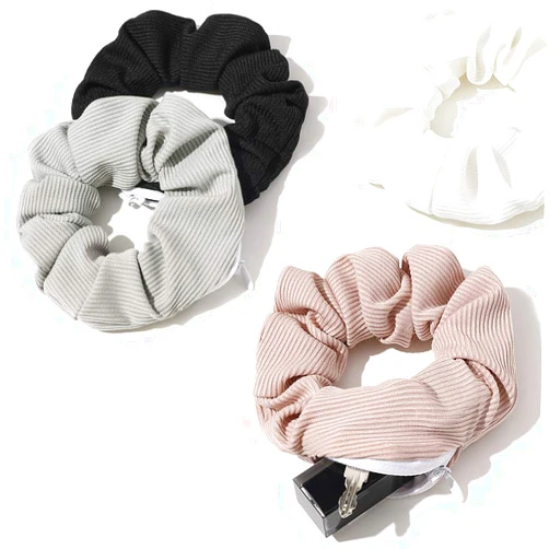 Ivyu Pocket Scrunchies Hair Ties with Hidden Zipper Stash Scrunchy Ponytail Holder