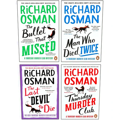 Richard Osman 4 Books Collection Set (The Thursday Murder Club, The Man Who Died Twice, The Bullet That Missed, The Last Devil To Die)