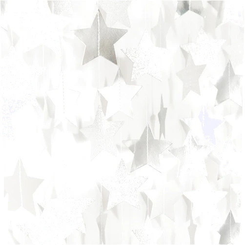 Hugtmr Glitter-Silver Party-Decorations Star Christmas Garland - 62ft Birthday Twinkle Little Star Hanging Streamers Banner,Bachelorette Engagement Wedding New Years Supplies Decor Hugtmr