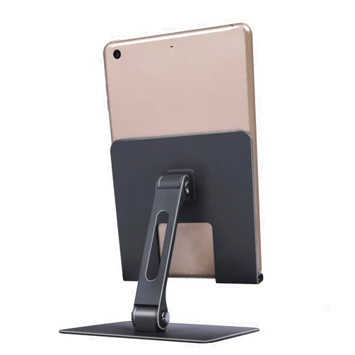 NIYET Tablet Stand for Desk, Adjustable and Stable Tablet Holder, Multi-Angle Foldable, Universal Compatibility for 4-13.3 Inches Tablets (Dark Gray)