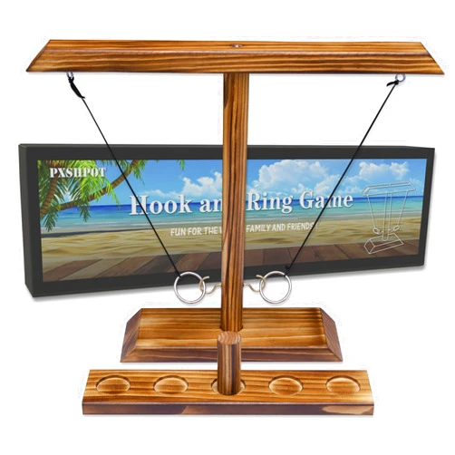 PXShpot Ring Toss Games for Adults, Indoor Outdoor Yard Games, Patio Decor, Wooden Hook and Ring Game for Bars, Home, Party