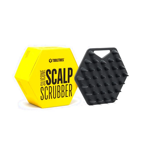 TOOLETRIES Scalp Scrubber - Silicone Exfoliating Hair Scrubber for Men, Bath & Shower Accessories - Durable Scalp Massager That Boosts Circulations & Strengthens Hair - Charcoal