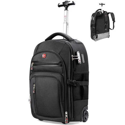 star cloud Rolling Backpack with Wheels, USB & Type-C Charging Ports, 21x14x9, Water-Resistant, 17.3