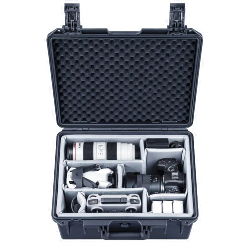 Lykus PVC1 Waterproof Hard Case with Padded Dividers for Cameras, Lenses, Dual DJI Mavic/Air/Mini drones