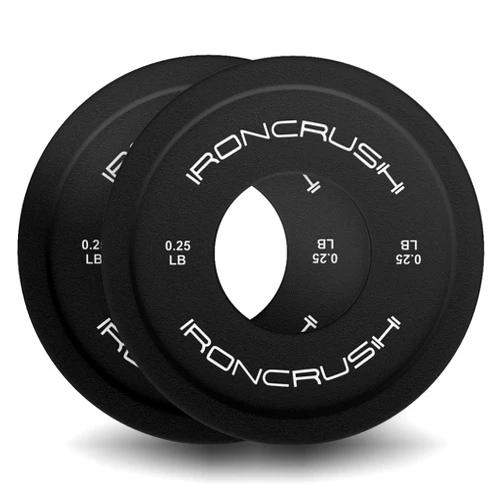 Iron Crush Fractional Weight Plates - Olympic Plates with Improved Center Holes - Durable, Shockproof Virgin Rubber - Gym Equipment for Strength & Endurance Training
