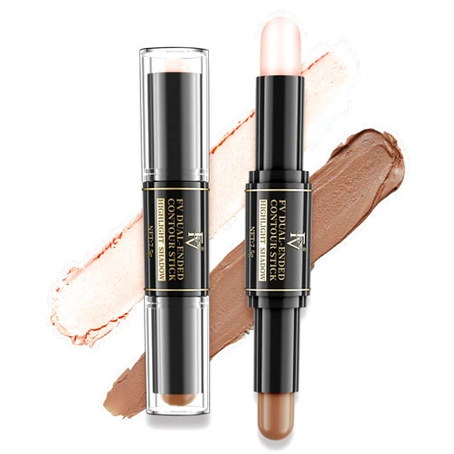 FV Contour Stick, Double-ended Contour and Highlighter Stick, Smooth & Blendable Cream Contour Stick with Natural Finish, Highly Pigmented & Long Lasting, Vegan & Cruelty-free, 04