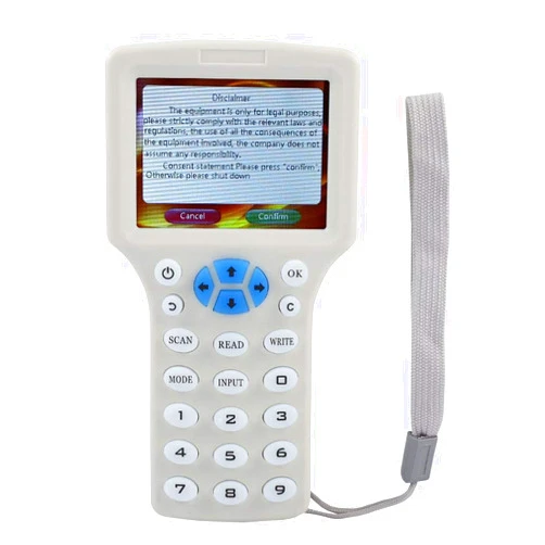 Bewinner 9 Frequency Handheld RFID Copier ID IC Reader Writer Duplicator Multifunctional Copy Encrypted NFC Smart Card RFID Copier ID/IC Reader Writer with HD 3.2 Inch Full Color Screen