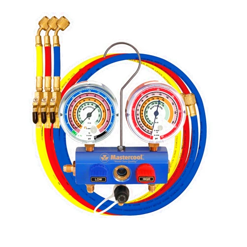 Mastercool 59661 R410A, R22, R404A 2-Way Manifold Set with 3-1/8