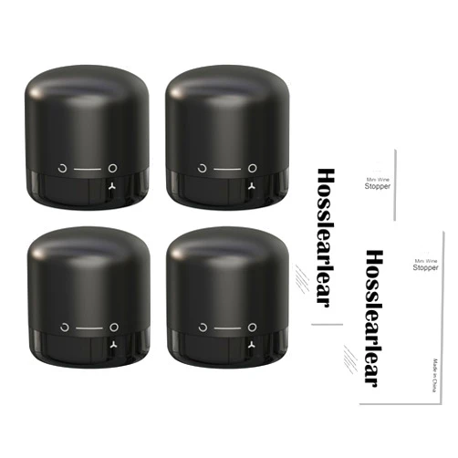 Hosslearlear Wine Stoppers for Wine Bottles, Silicone Reusable Corks with Twist Lock, Leak Proof Wine Preserver Cute Wine Accessories - Set of 4