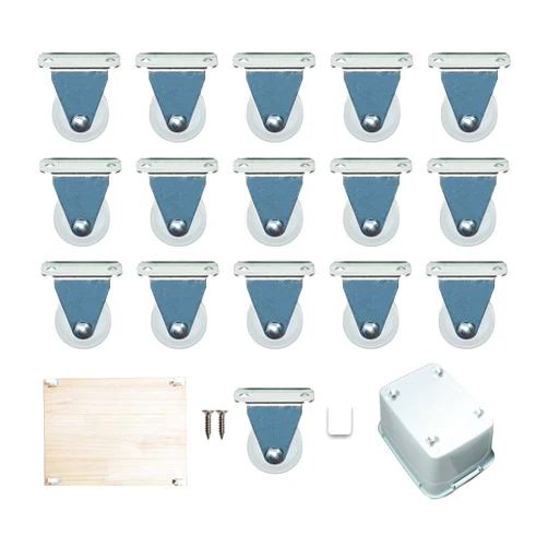 Dalyndar 16 Pack Small Caster Wheels 1 Inch Fixed Self Adhesive Wheel Rigid Rollers with Stainless Screws On Light Weight Castors Stick On Mini Casters for Furniture Cart Shoebox Storage Bins