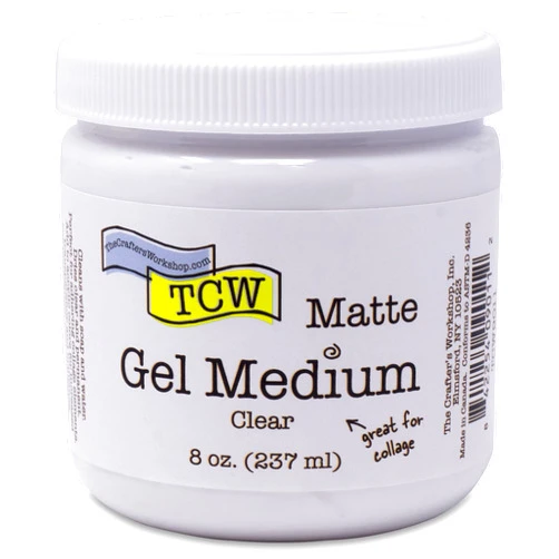 The Crafter's Workshop The Crafters Workshop Gel Medium, Additive for Paint, Adhesive for Canvas, Paper, or Wood, Transparent Finish for Acrylics, Matte Gel Medium, 8-oz, Matte