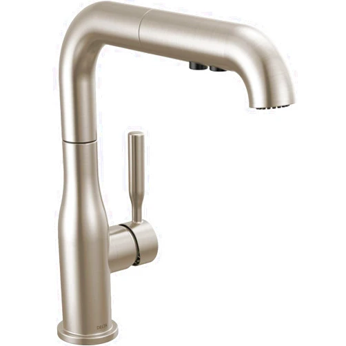 Delta Faucet Almari Pull-Out Kitchen Faucet, Brushed Nickel Kitchen Faucets with Pull-Out Sprayer, Kitchen Sink Faucet, Faucet for Kitchen Sink with Magnetic Docking, Stainless 16943-SS-DST