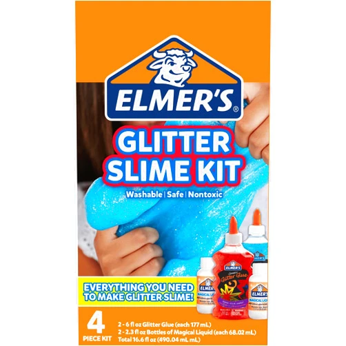 Elmer's Glitter Slime Kit, Liquid Glitter Glue, Assorted Colors, with Glue Slime Activator, 4 Count