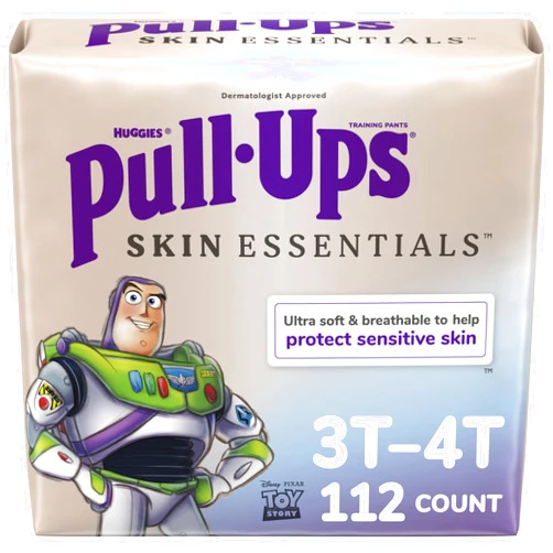 Pull-Ups Boys' Skin Essentials Potty Training Pants, Training Underwear, 3T-4T (32-40 lbs), 112 Ct (4 Packs of 28)