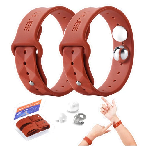 LYJEE Motion Sickness Bands Anti Nausea Wristband for Adult and Kids Morning Sickness Relief for Pregnant Women Acupressure Nausea Relief for Car, Sea, Air Sickness （orange）
