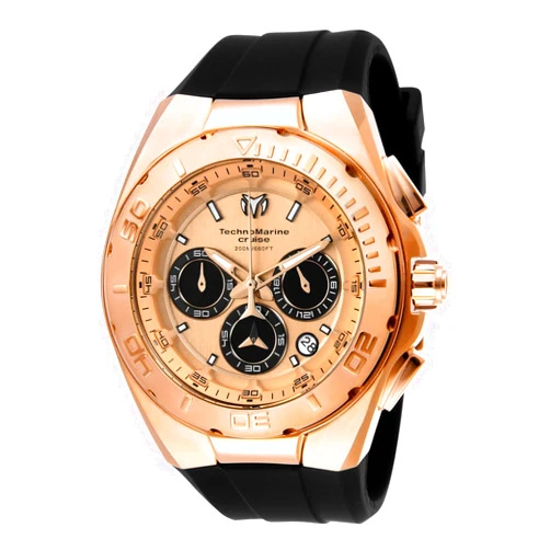Technomarine Mens Cruise Silicone and Rose Gold Quartz Watch, TM-115346