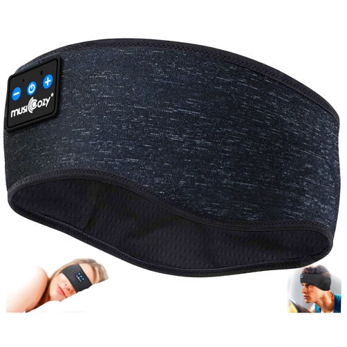 MUSICOZY Bluetooth 5.2 Sleep Headphones, Wireless Headband Headphones with HD Stereo Speakers, Sports Earphones for Sleeping, Running, Yoga, Ideal Gifts for Men, Women, Teens