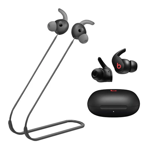 ULITIQ Compatible with Beats Fit Pro Strap, Sports Silicone Earbuds Lanyard, Anti Lost Fit Pro Straps Accessories, Anti-Lost Neck Rope Cord Soft, Running Holder Connector, (Black)