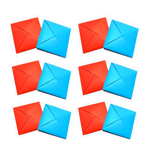 BOBOLUNA Ddakji Paper Flip Toy Ddakji Game Blue Red Hard Cardboard Hiting Paper Game Party Supplies Game with Friends Props Suitable for Role-Playing (12Pcs Ddakji)