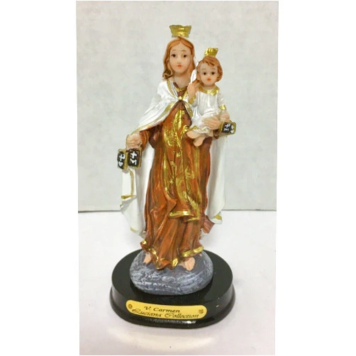 ColorLife_4U New Statue Virgen Del Carmen Our Lady of Mount Carmel - Resin Figurine Virgin Catholic Home Office Decor 5