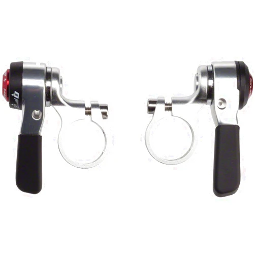 microSHIFT | Thumb Shifter Set | 9-Speed | Double/Triple | Shimano Compatible | Silver