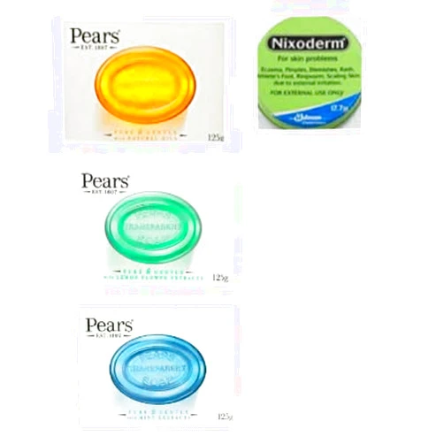 Nixoderm & Pears Soap Bundle (Pure & Gentle, Mint Extract and Oil Clear)