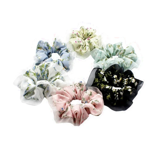 SORTZ Elastic Satin Scrunchy6Pcs Ball Head Ponytail Hair Ring Girl Hair Accessories Head Decoration Rubber Band Head Rope