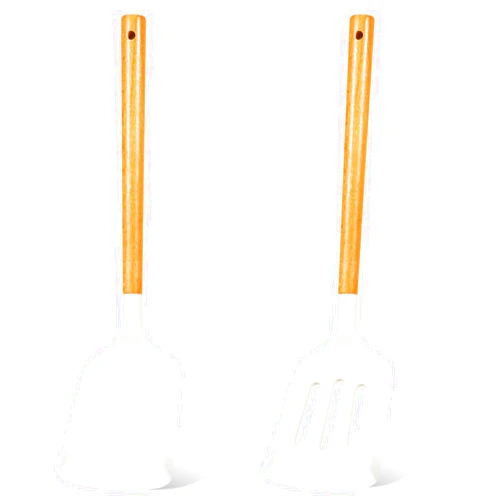 KLAQQED 2Pcs Spatula Silicone Spatula Set Turner Kitchen Spatulas Silicone Heat Resistant for Nonstick Cookware Rubber Wok Spatula, Plastic Spatula Silicone for Cooking Use Kitchen Utensils Set White
