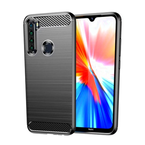 Sidande Case for Redmi Note 8T M1908C3XG Case, Ultra Slim Phone Cover with Shock-Absorption Carbon Fiber TPU Rubber Protective Cases for Xiaomi Redmi Note 8T Black