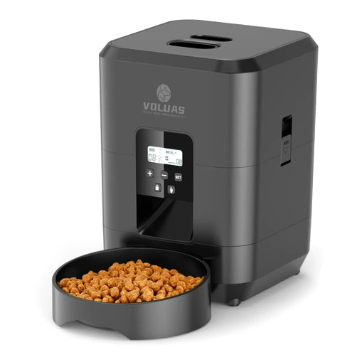 VOLUAS Automatic Cat Feeder - Automatic Pet Feeders for Cats and Dogs, Cat Food Dispenser for Dry Food, Timed Cat Feeders with Memory Function, 2L Auto Cat Feeder