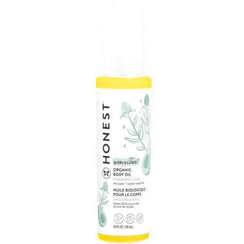 The Honest Company Organic Body Oil | Gentle for Baby | Fragrance Free, Plant-Based, Hypoallergenic | 4.0 fl oz