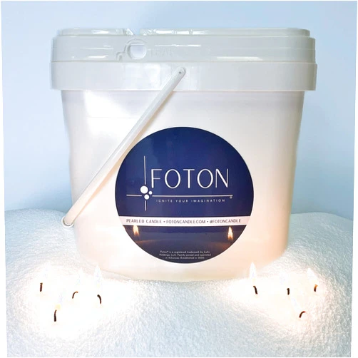 Foton Pearled Candle 9lb - Bulk Unscented Non Toxic Luxury Long Lasting Powder Candles - Refillable Candle Sand with 100 Wicks for Candle Making