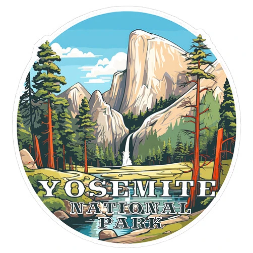 No Thorns Media Yosemite National Park California Sticker 4 Inch Travel Souvenir Destination - Waterproof Vinyl Decal for Laptop Water Bottle Car Tumbler - Durable Aesthetic Long-Lasting Stickers for Adults ID44990