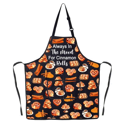 JNIAP Cinnamon Roll Baking Apron Cinnamon Roll Lover Gift Cinnamon Roll Squad Gift Always In The Mood For Cinnamon Roll Apron