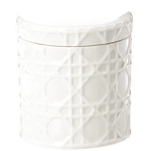 Overstock Kassatex ARN-CJ Rattan Cotton Jar , White